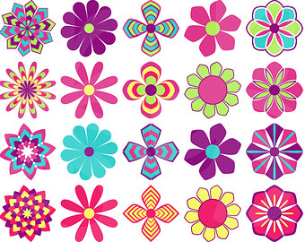 Digital Clipart Flowers-Groovy .