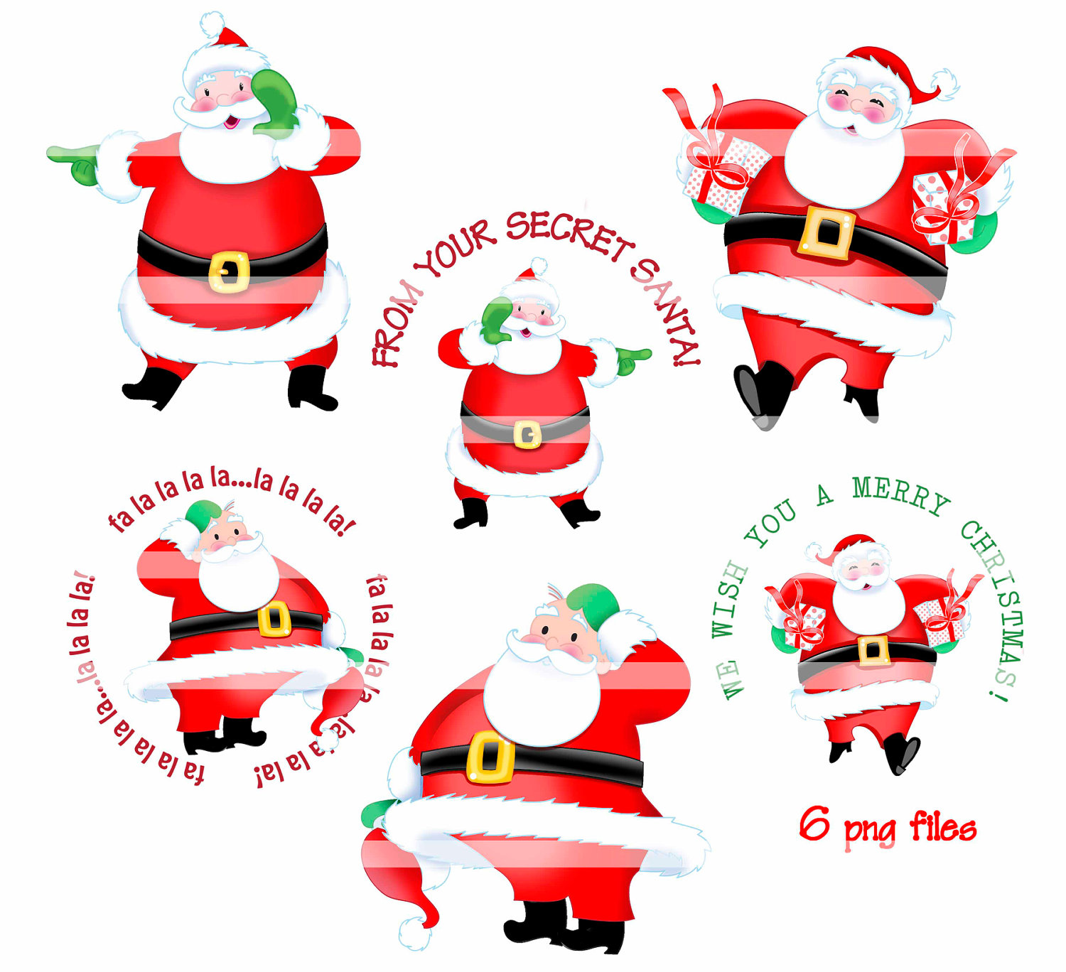 Digital Clipart Instant Downl - Secret Santa Clipart