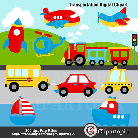 Digital Clipart Transportatio - Clip Art Transportation