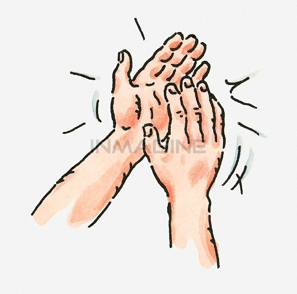 Digital Illustration Of Pair Of Clapping Hands Stock Photos Pictures