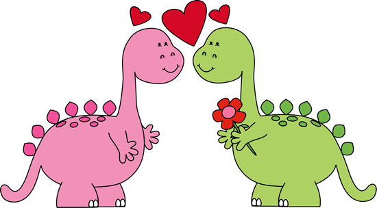 Dinosaurs In Love Valentines  - Clip Art Valentines Day