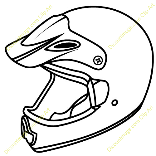 Dirt Bike Clipart Black And W - Helmet Clip Art
