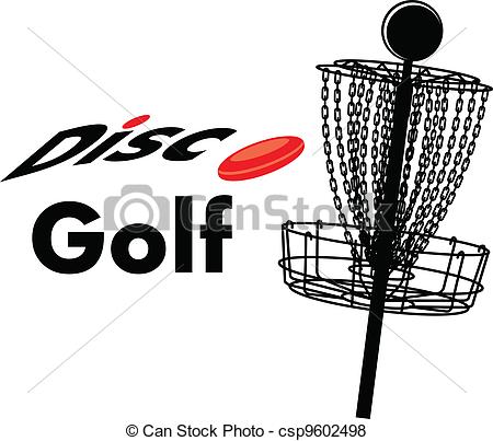 disc golf - a disc golf cage with text disc golf and a disc