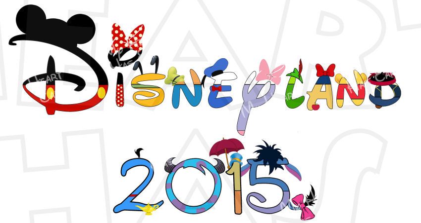 Disneyland 2015 in character text INSTANT DOWNLOAD digital clip art image  :: My Heart Has