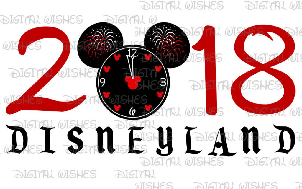 Mickey countdown clock New Year Disneyland 2018 INSTANT DOWNLOAD digital clip  art DIY for shirt