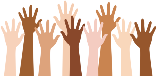 Diverse People Raising Hands