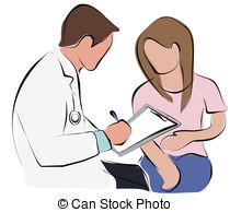 ... doctor and patient - doctor is writing the medical record... ...