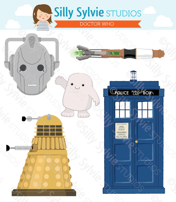 Doctor Who Clip Art Tardis Dalek Cyberman By Sillysylviestudios