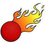 Dodgeball with Flames Royalty Free Stock Photo