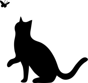 cat clip art silhouette, silh