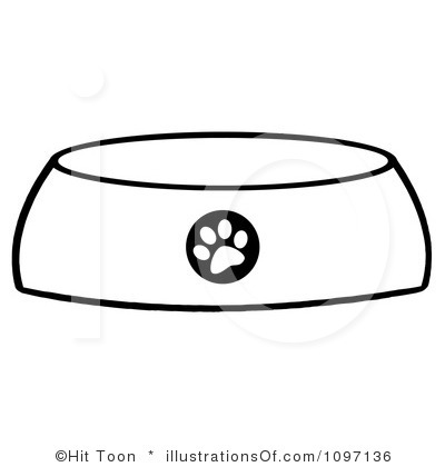 dog bone in bowl clipart - Dog Bowl Clipart
