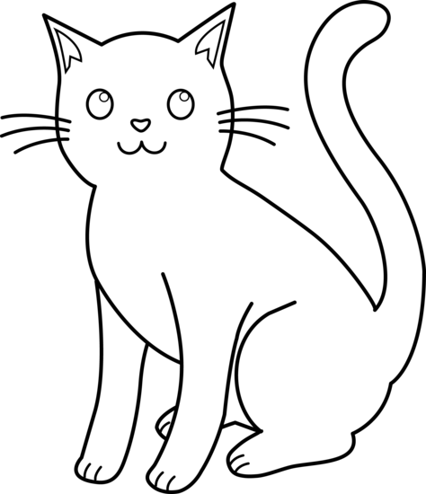 Dog And Cat Clip Art Black An - Clipart Of A Cat