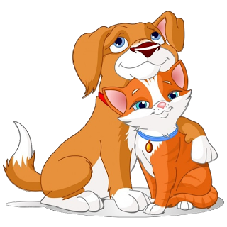 cute dog and cat clipart