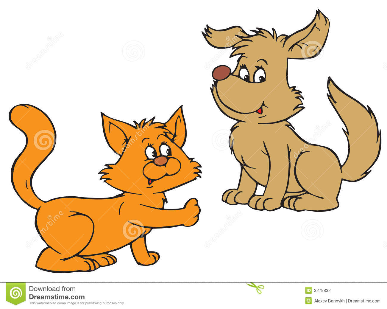Dog And Cat Clipart Cat And Dog Vector Clip Art