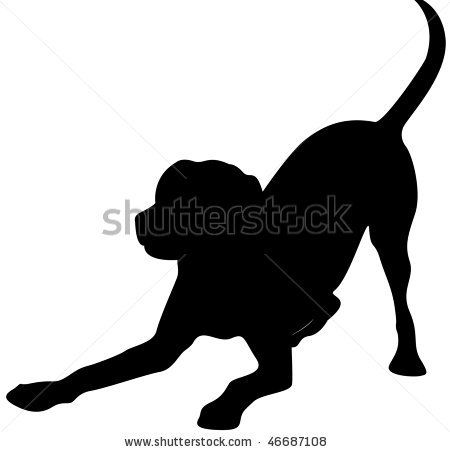 Dog at play Silhouette Clip Art | Labrador Retriever Silhouette Stock Photo 46687108 : Shutterstock
