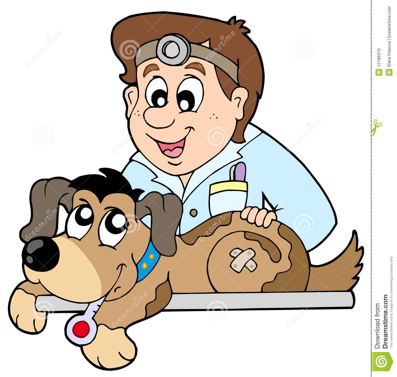 Dog at veterinarian Stock Photo
