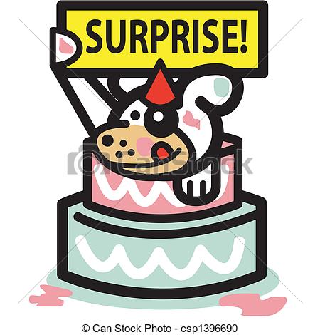 Dog Birthday Cake Surprise Party - csp1396690