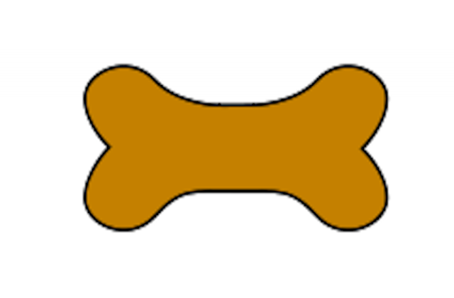 dog bone: Outlined Dog Bone