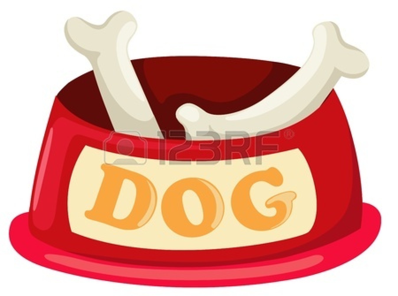 Dog Bone In Bowl Clipart 1762 - Dog Bowl Clipart