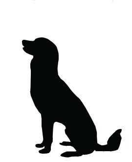 Dog Clip Art, Large Dog Sitting with Head Up