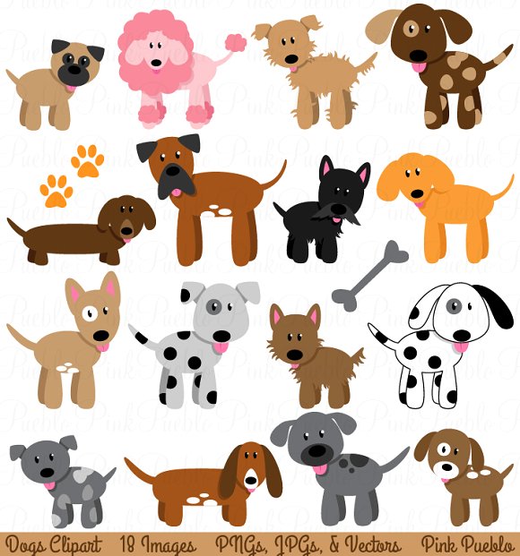 Dog and Puppy Clipart and Vectors - Illustrations