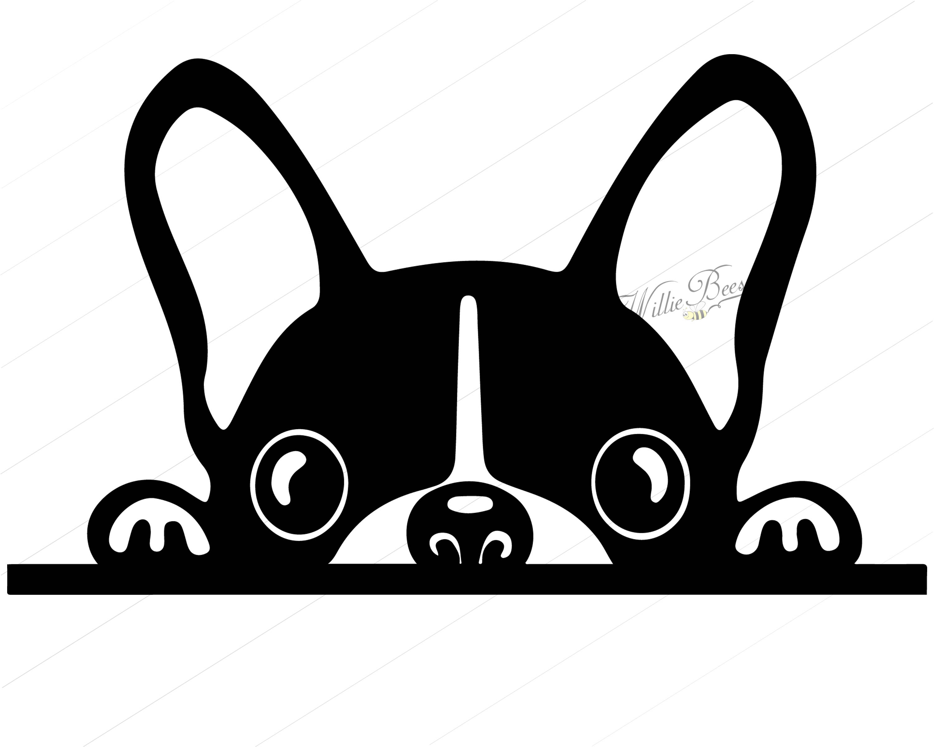 Peeking Dog SVG Silhouette Clipart, Canine, Family Pet, Dog, Peeking Dog,  Dog SVG, Dog Clipart, 12 inches, Instant Download