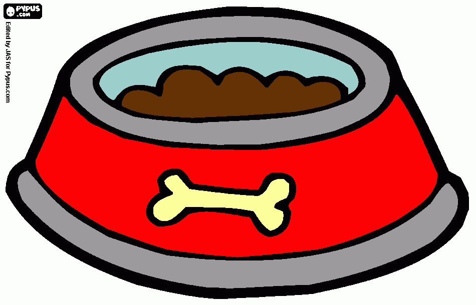 Dog Food Bowl Coloring Page P - Dog Bowl Clipart