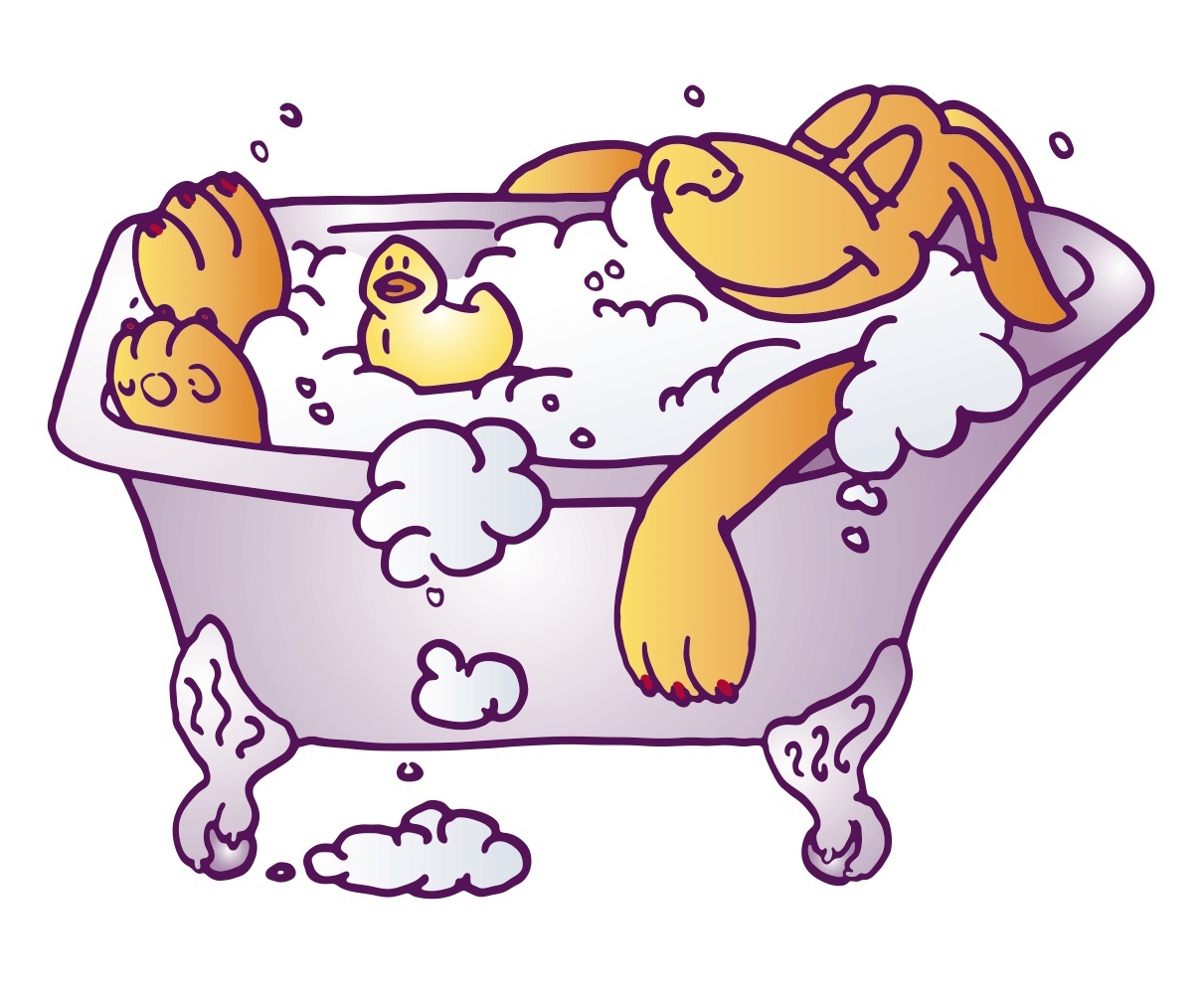 Dog In Bathtub Clipart #1