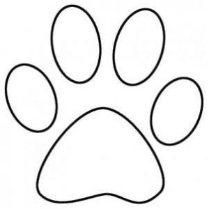 Dog paw outline clipart - .