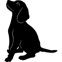 Puppy Dog in Silhouette, Head