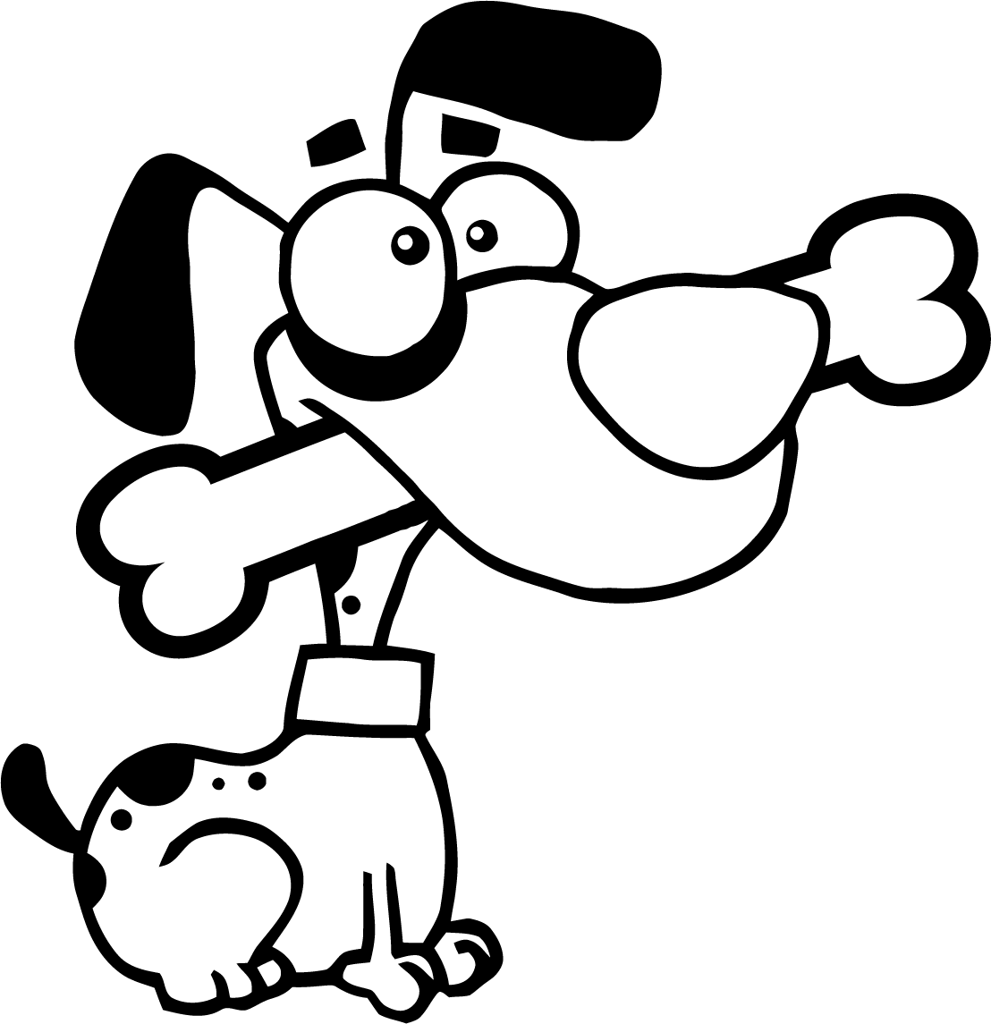 Dog with a bone clipart