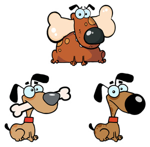 Dogs clipart image three cart - Clipart Dogs