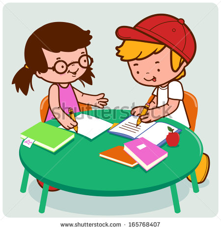 Doing Homework A Female And A - Doing Homework Clipart