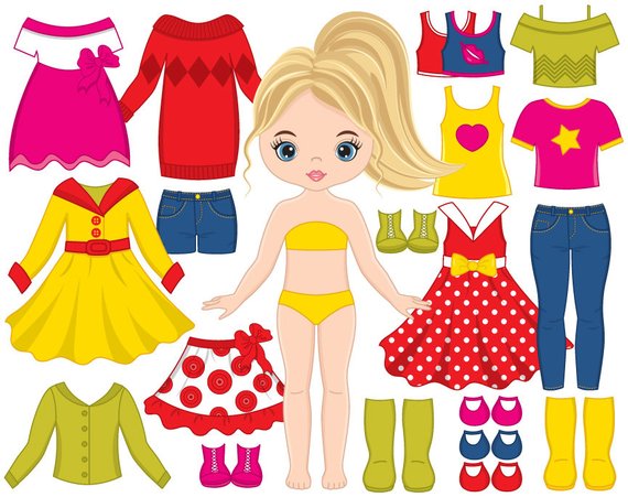 Paper Doll Clipart - Vector Dress Doll Clipart, Girl Clipart, Girl  Constructor Clipart, Clothes Clipart, Paper Doll Clip Art from  TheCreativeMill on Etsy ClipartLook.com 