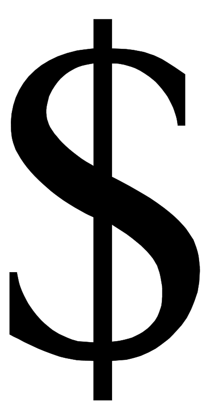 dollar sign clipart black and white