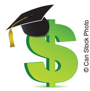 Dollar and education sign - Scholarship Clip Art