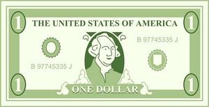 One Dollar Bill Stylized .