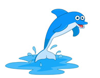 dolphin jumping out of water. Size: 60 Kb