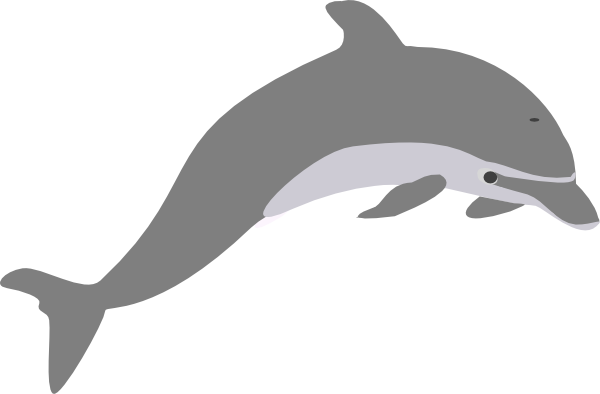 ... Dolphin Outline Grey clip - Dolphins Clipart