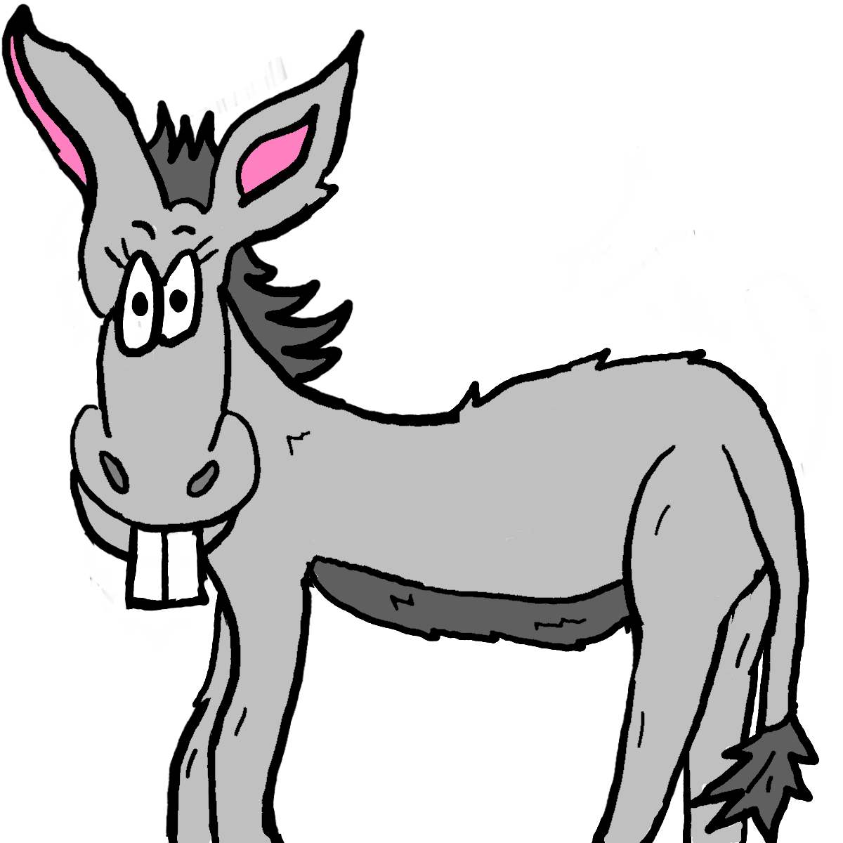 donkey cartoon style clipart.