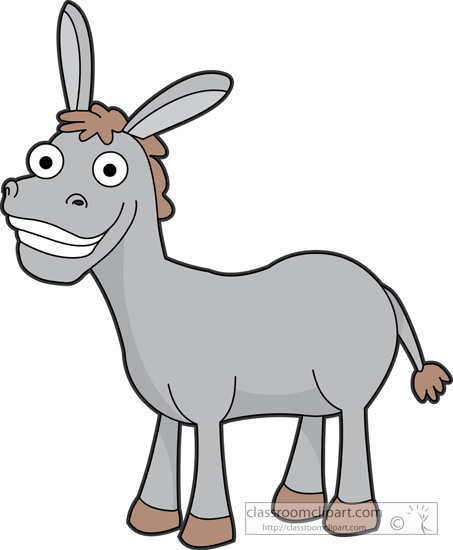donkey cartoon style clipart.