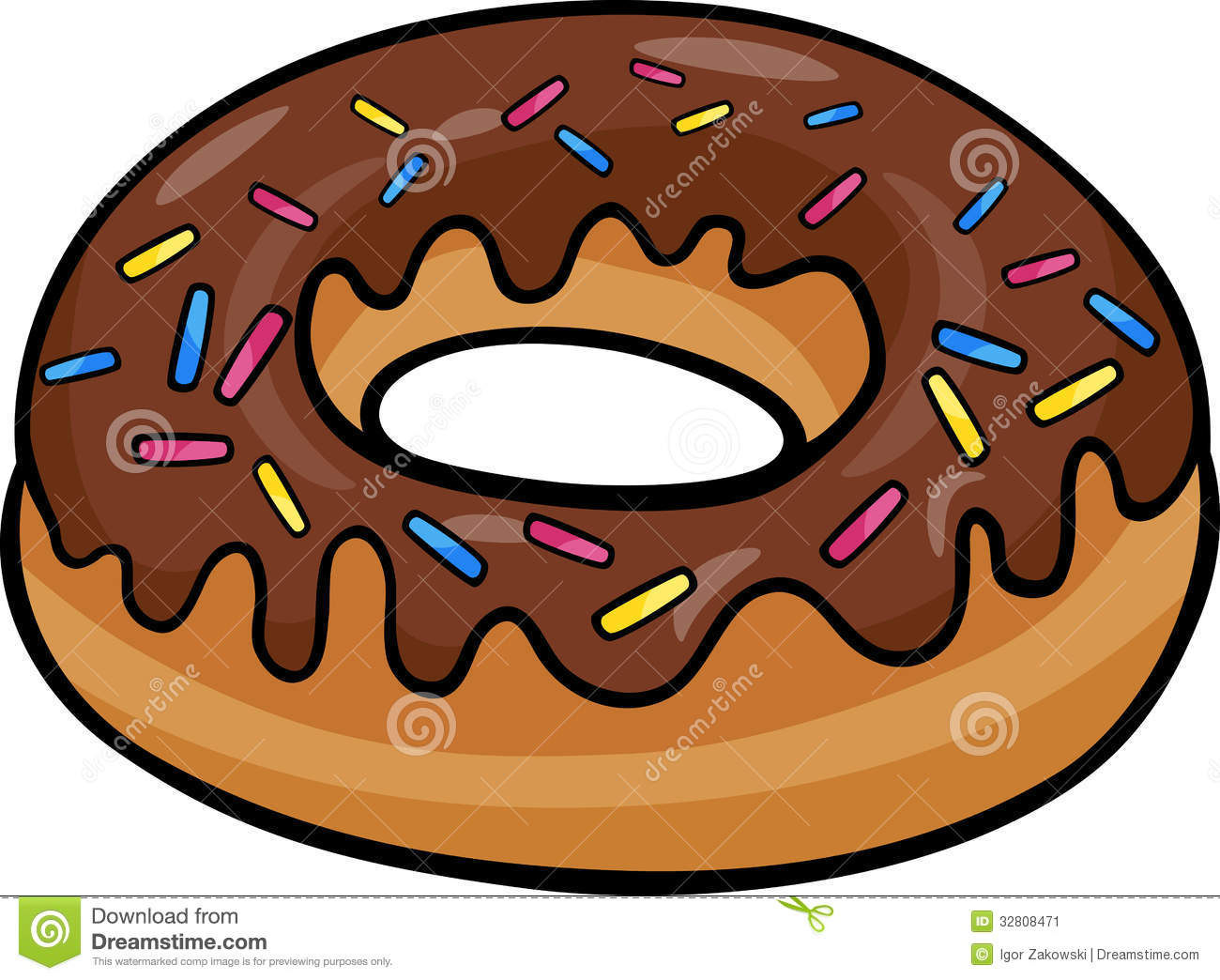 Donut Clip Art Cartoon Illust - Clip Art Donut