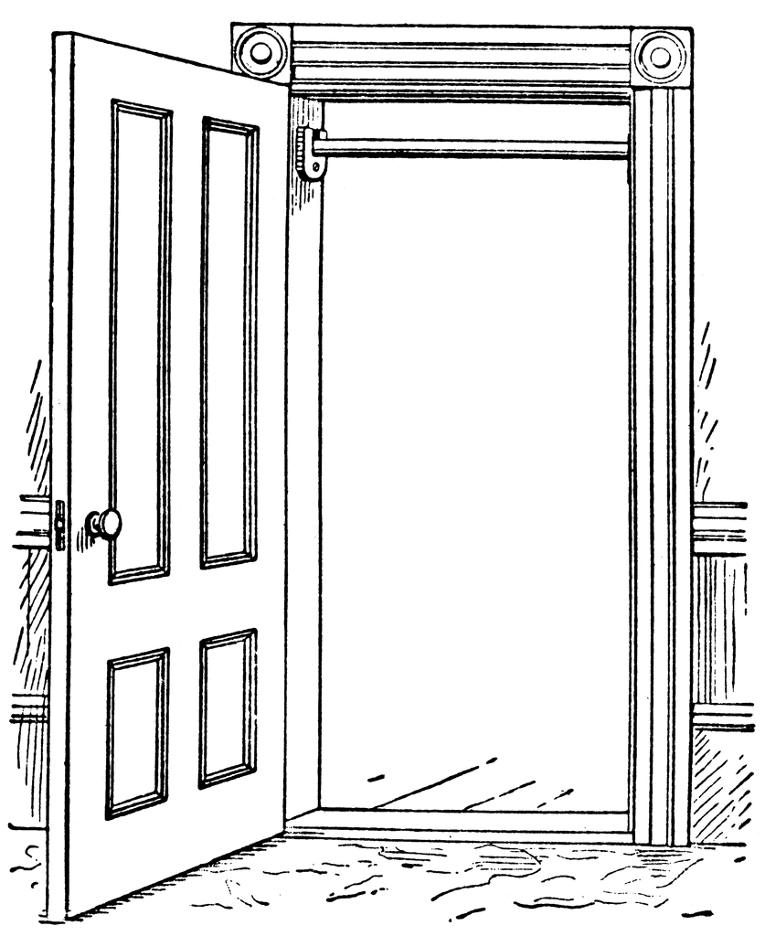 Door With Horizontal Bar Clipart Etc