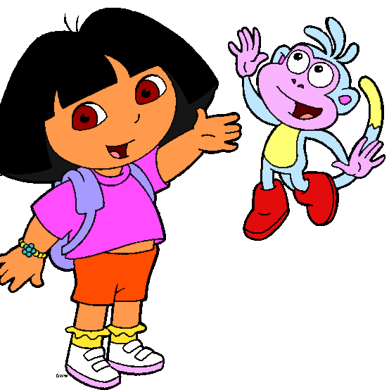 dora jumping with two arms in
