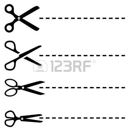 dotted line: Vector dotted lines with scissors set