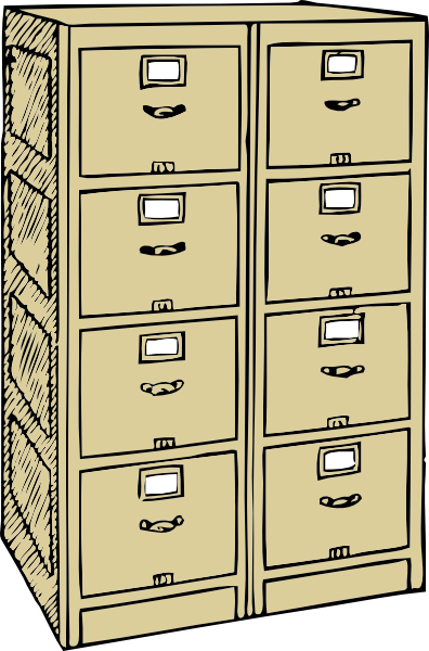 Double Drawer File Cabinet Cl - File Cabinet Clip Art