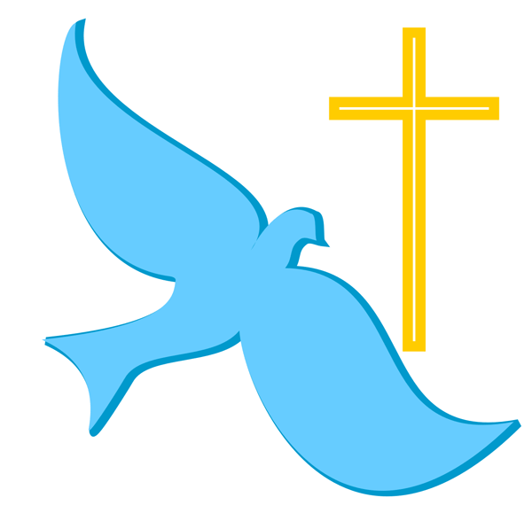 Dove And Cross Christian Symb - Christian Symbols Clipart