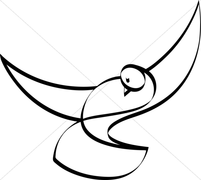 Dove Black and White Christia - Clip Art Dove
