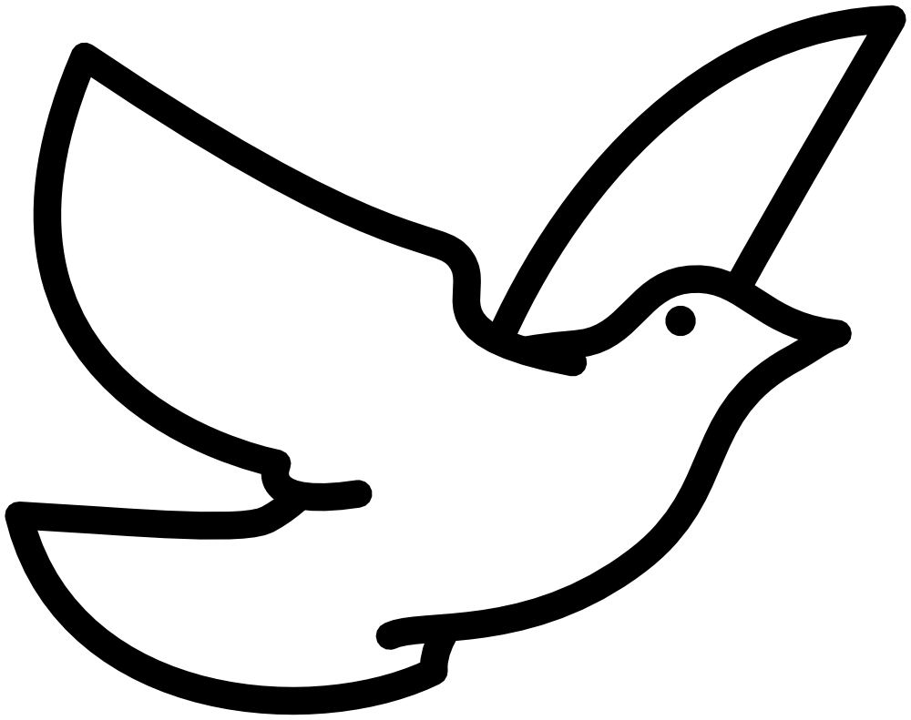 Winged Black and White Dove C