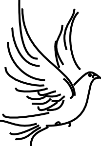 Winged Black and White Dove C